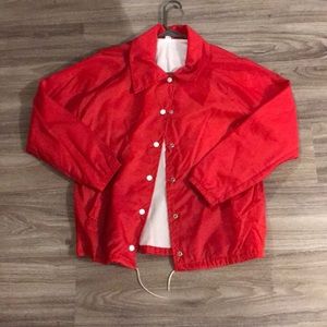 Vintage Collared Red Windbreaker Size L